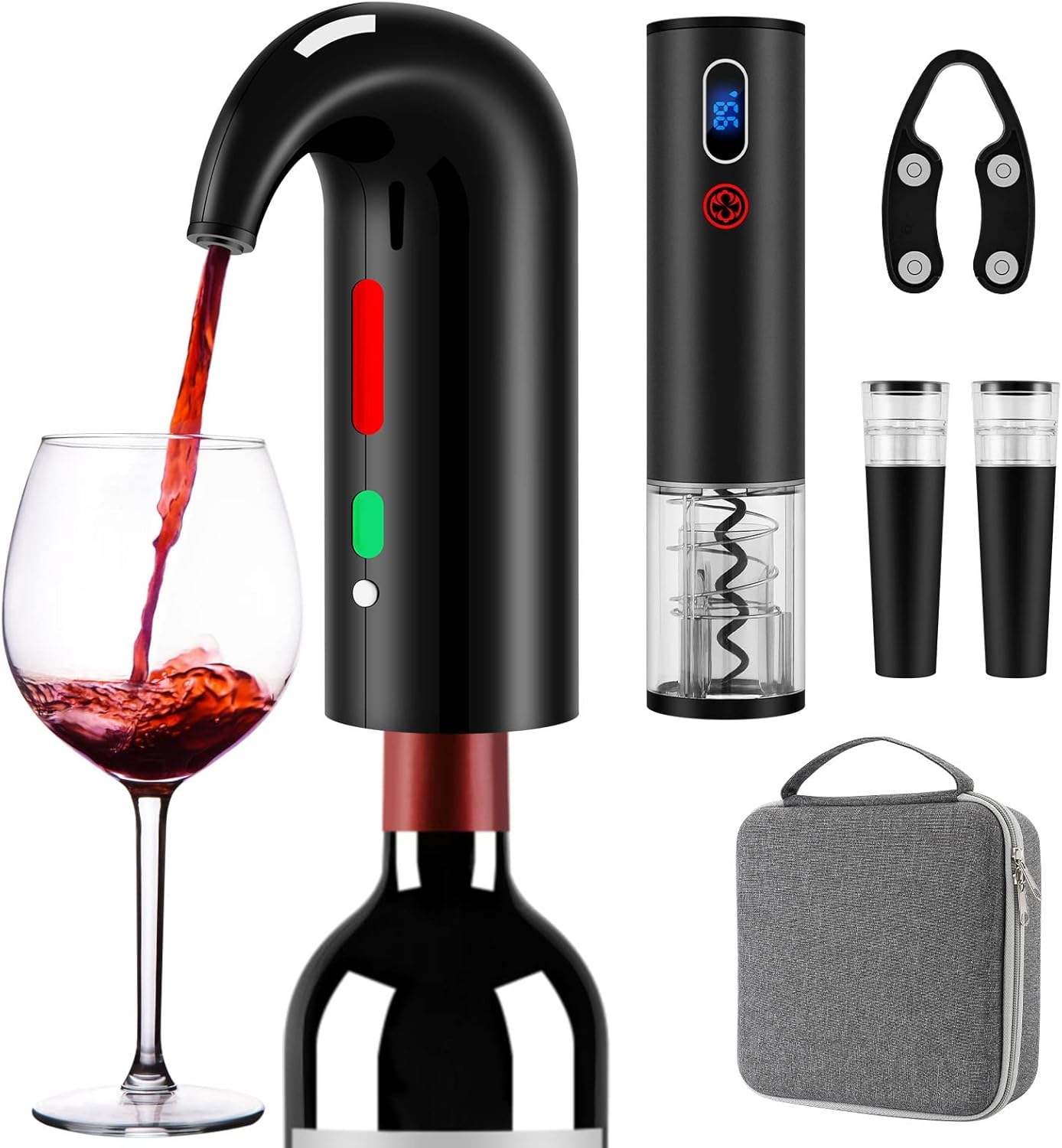 Decanter Aerator Set - Electric Wine Opener Set with Aerator,