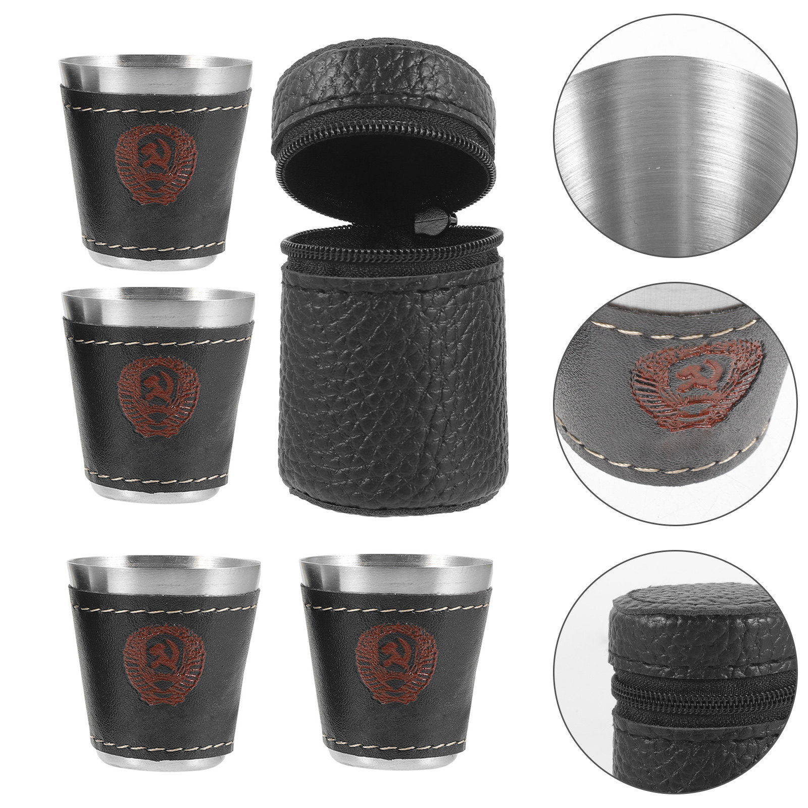 Wine Beer Coffee - 1Set Stainless Steel Wine Cup Set