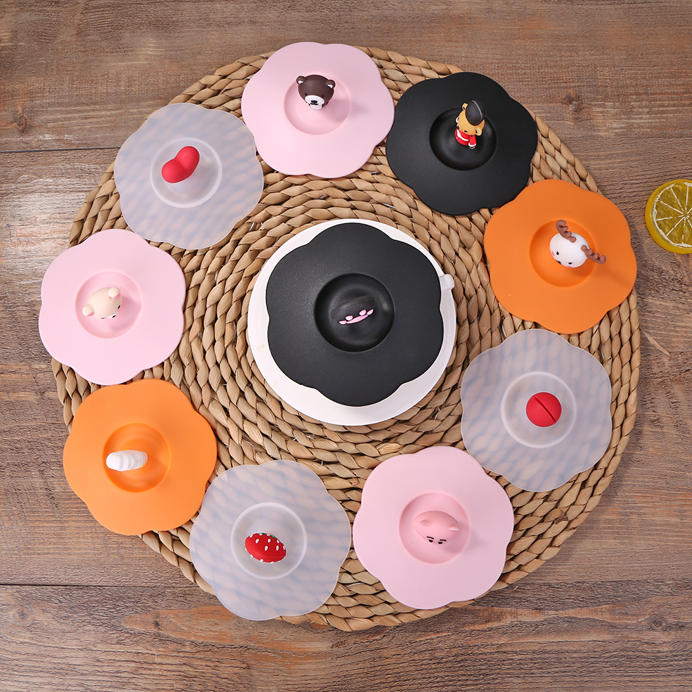 Wine Beer Coffee - Anti-Dust Silicone Cup Lids Cartoon Sealing