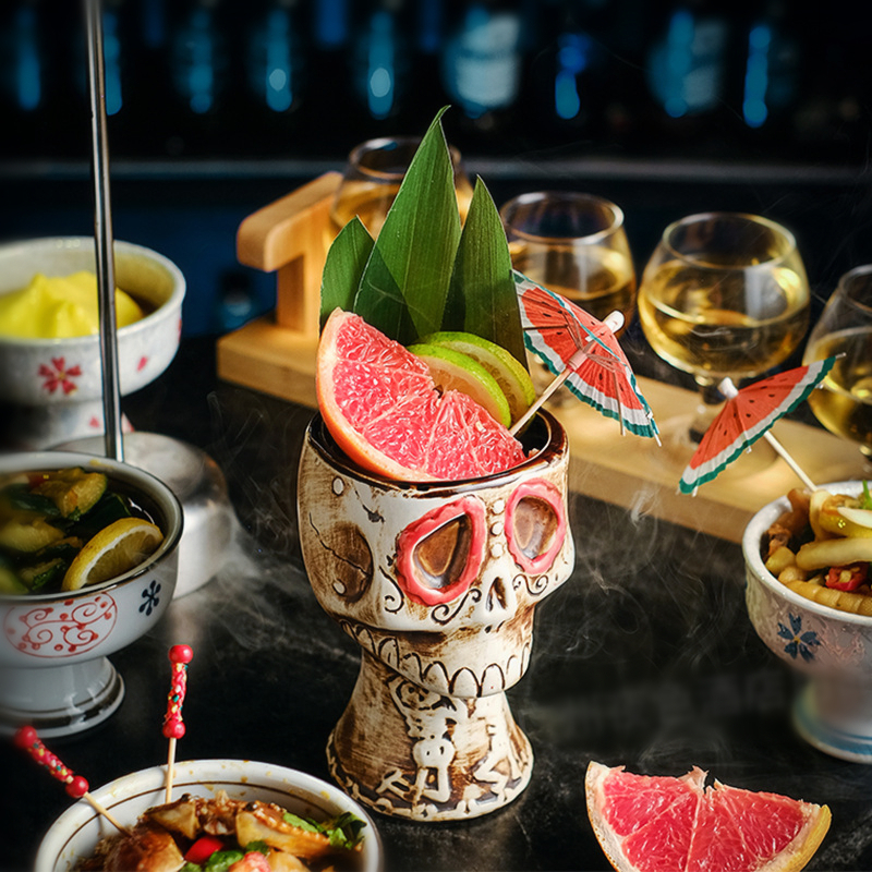 Halloween Skull Ceramic Mug -  - Wine Beer Mix Drink 评论和价格