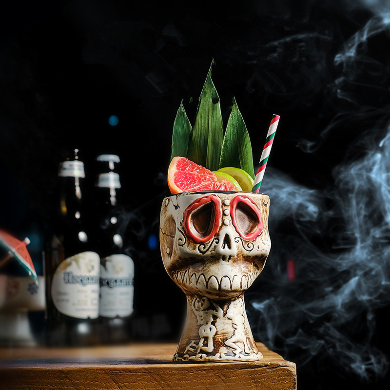 Halloween Skull Ceramic Mug -  - Wine Beer Mix Drink 评论和价格