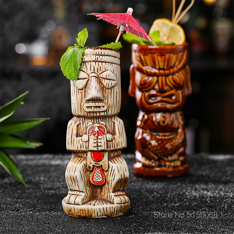 Tiki Mug Ceramic Cocktail Glas - Wine Beer Mix 评论和价格