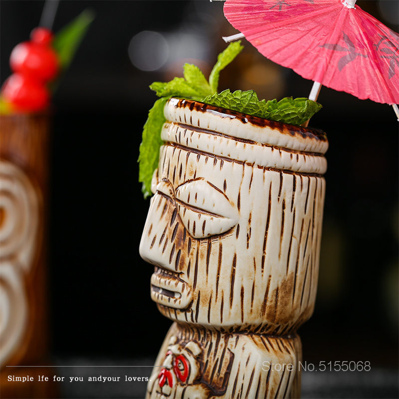 Tiki Mug Ceramic Cocktail Glas - Wine Beer Mix 评论和价格