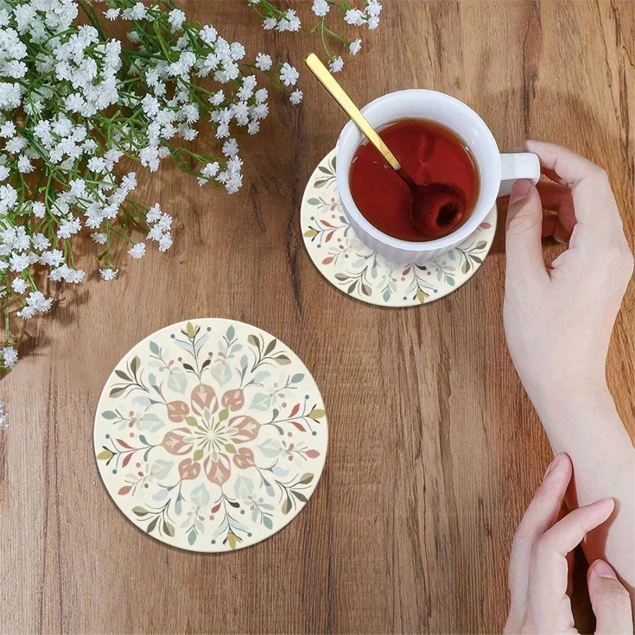 6pcs/Set Bohemian Floral Patte - Wine Beer Drink 评论和价格