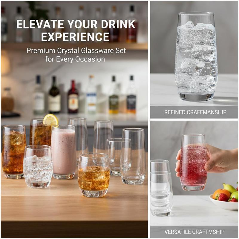 Glassware Collection 16-Piece  - Wine Beer Mix Drink 评论和价格