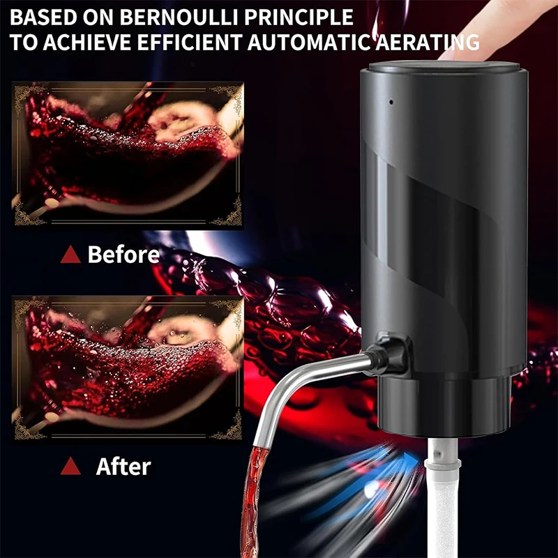 USB Rechargeable 4-in-1 Electr - Decanter Aerator Set 评论和价格